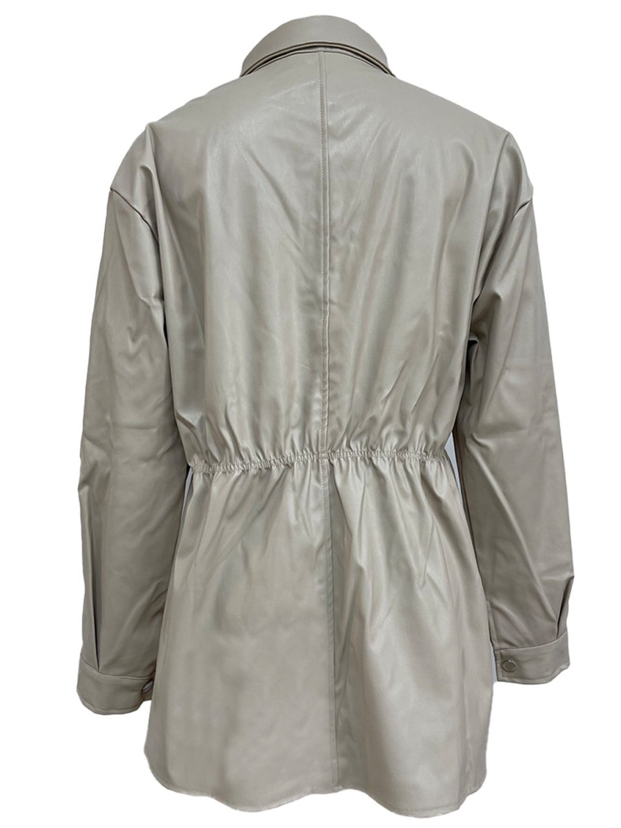 Snap Down Collared Jacket - Outerwear