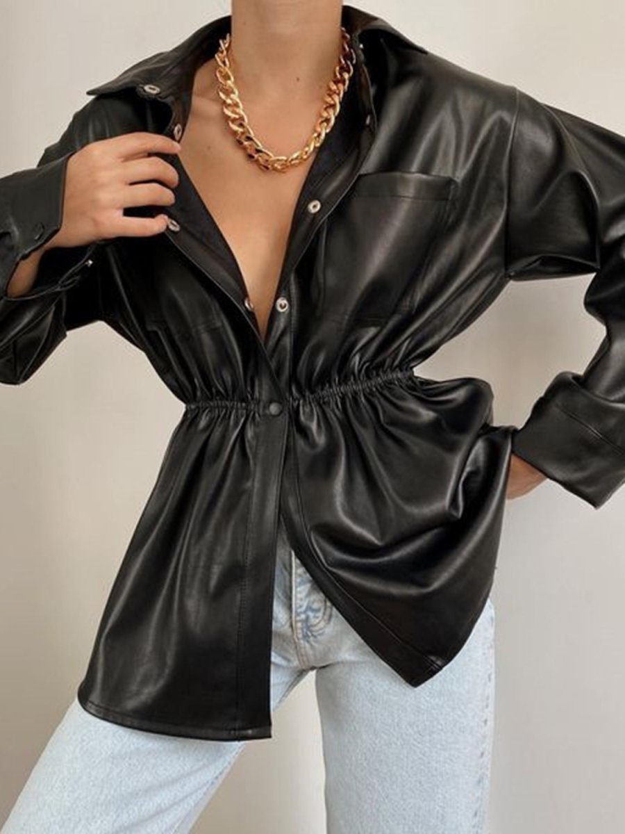 Snap Down Collared Jacket - Outerwear