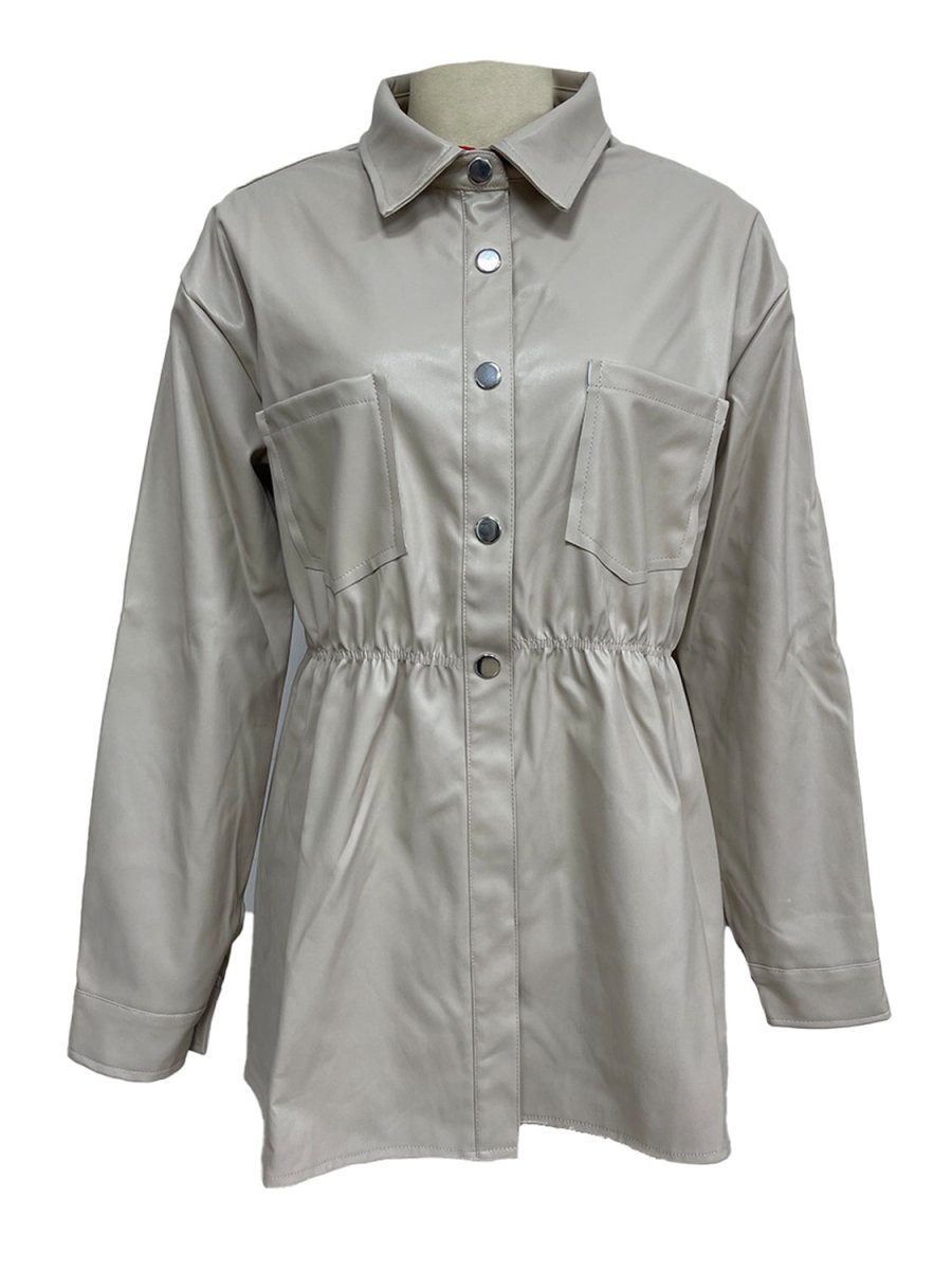 Snap Down Collared Jacket - Outerwear