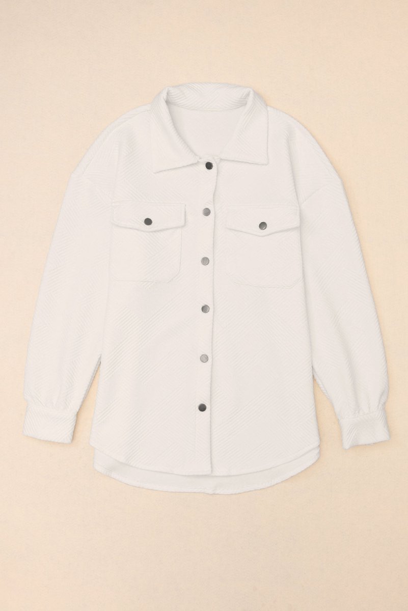 Snap Down Collared Jacket - Outerwear