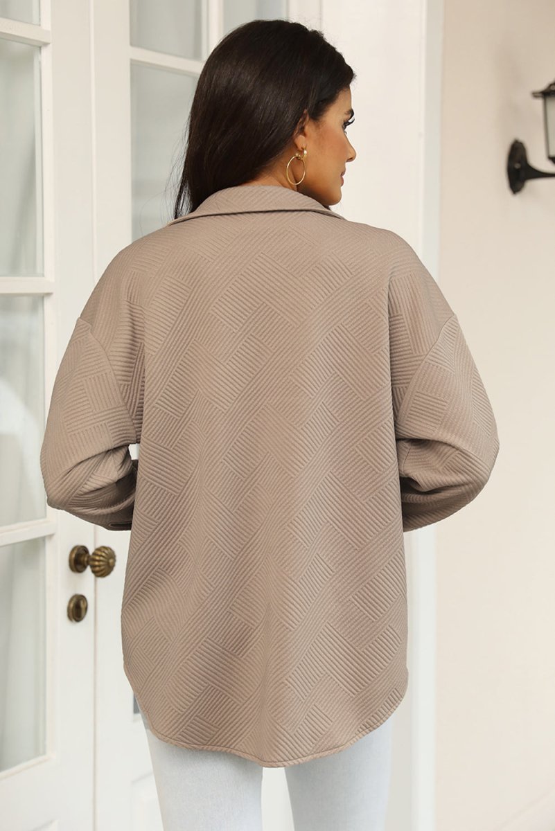 Snap Down Collared Jacket - Outerwear