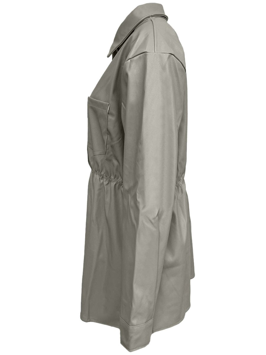 Snap Down Collared Jacket - Outerwear