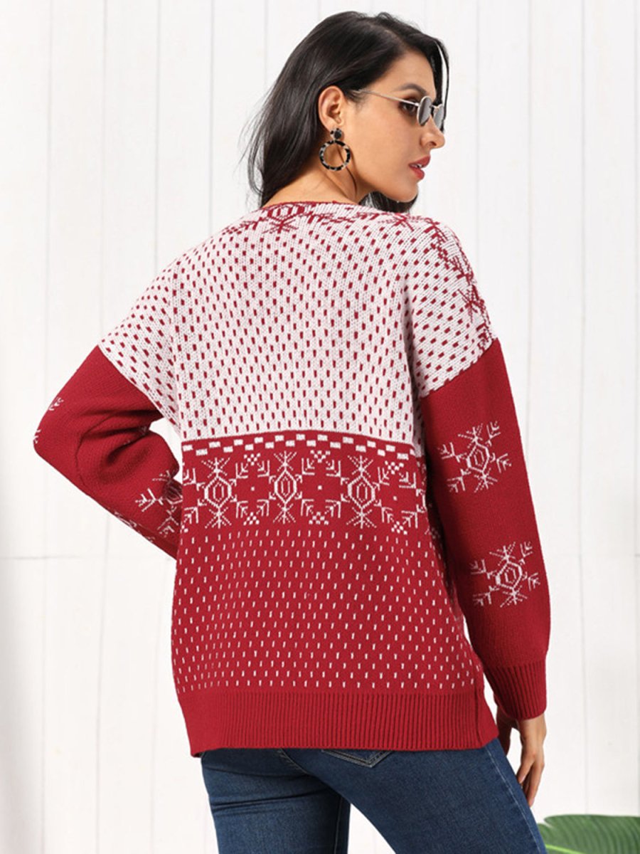 Snowflake Button Down Cardigan - Outerwear
