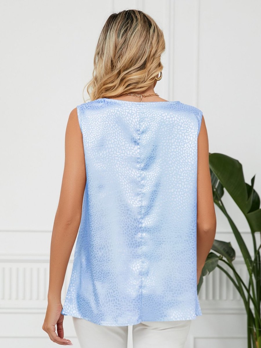 Solid Cowl Neck Top - Top