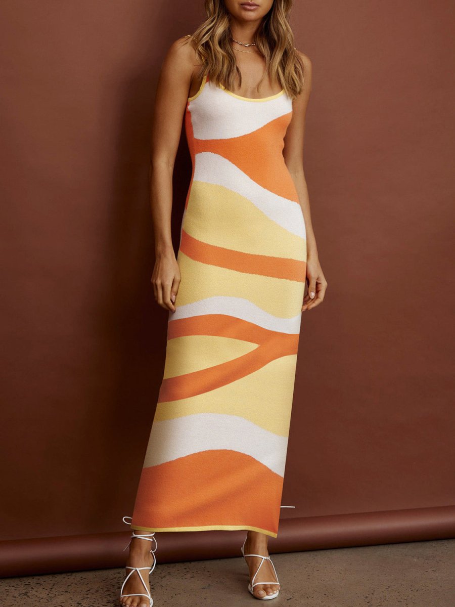 Spaghetti Strap Maxi Sweater Dress - Sweater Dress