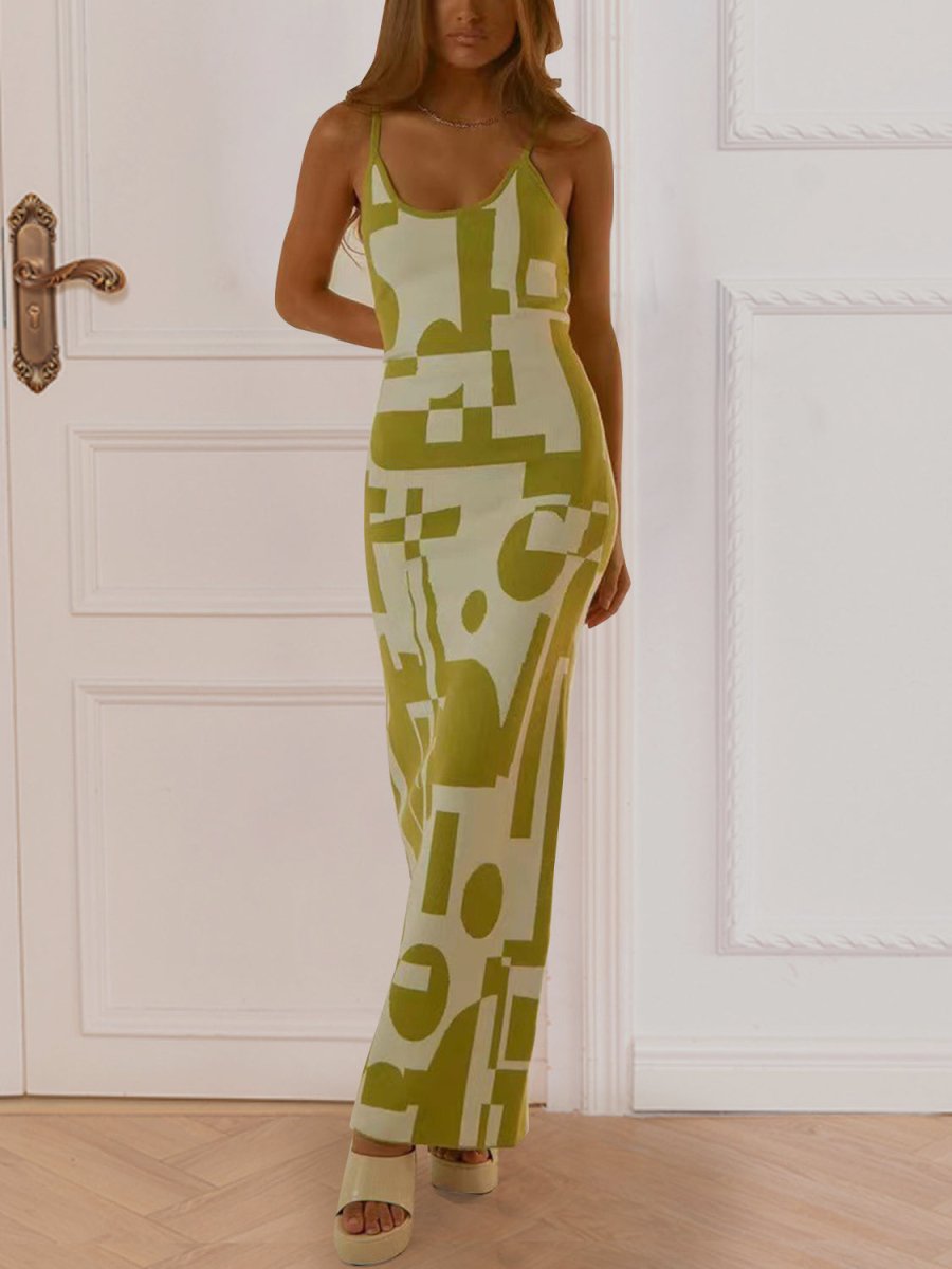 Spaghetti Strap Maxi Sweater Dress - Sweater Dress