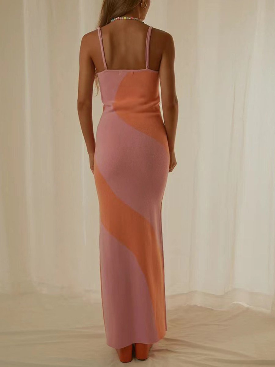 Spaghetti Strap Maxi Sweater Dress - Sweater Dress