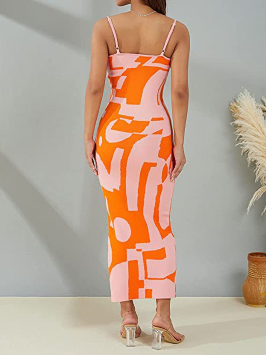 Spaghetti Strap Maxi Sweater Dress - Sweater Dress