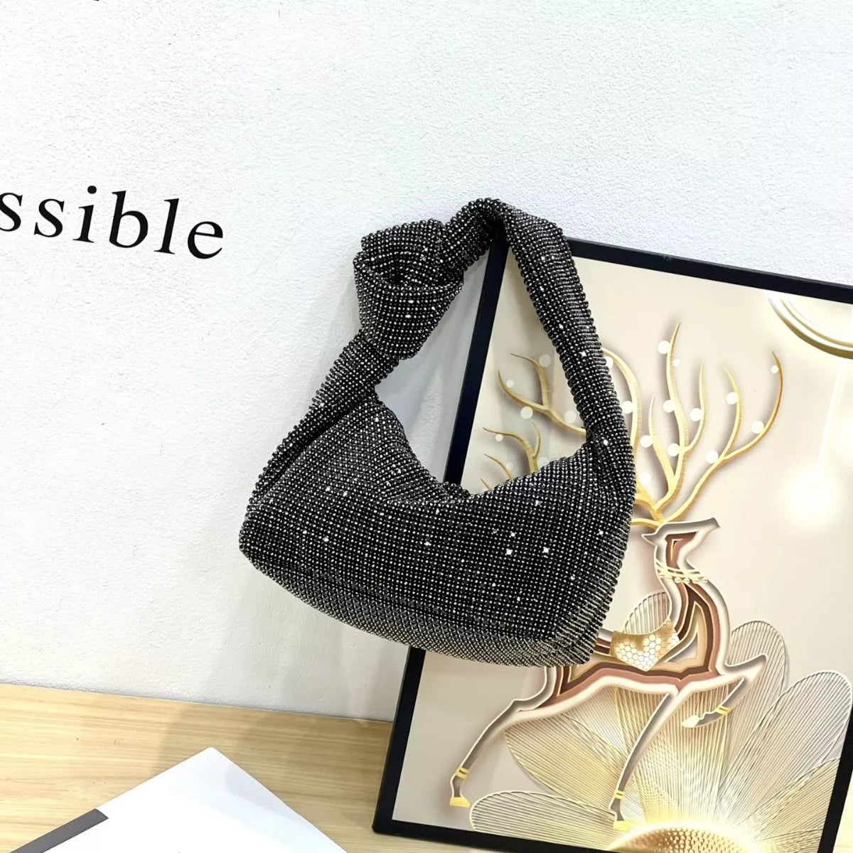 Sparkling Rhinestone Handbag - 