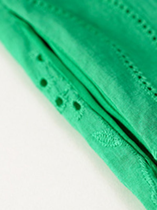 Square Neck Dress Femininity Elegant Hollow Jacquard Skirt - Casual Dress