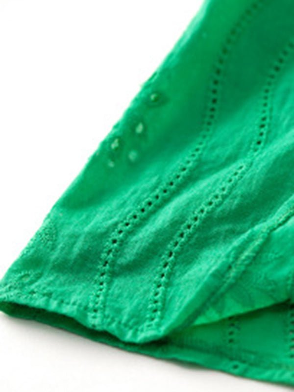 Square Neck Dress Femininity Elegant Hollow Jacquard Skirt - Casual Dress