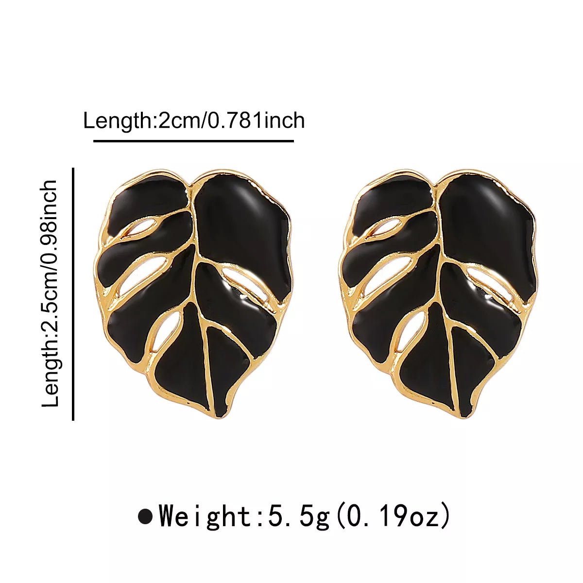 Stainless Steel Leaf Stud Earrings - 