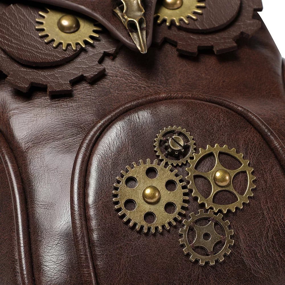 Steampunk Owl Design Mini Crossbody Bag - 