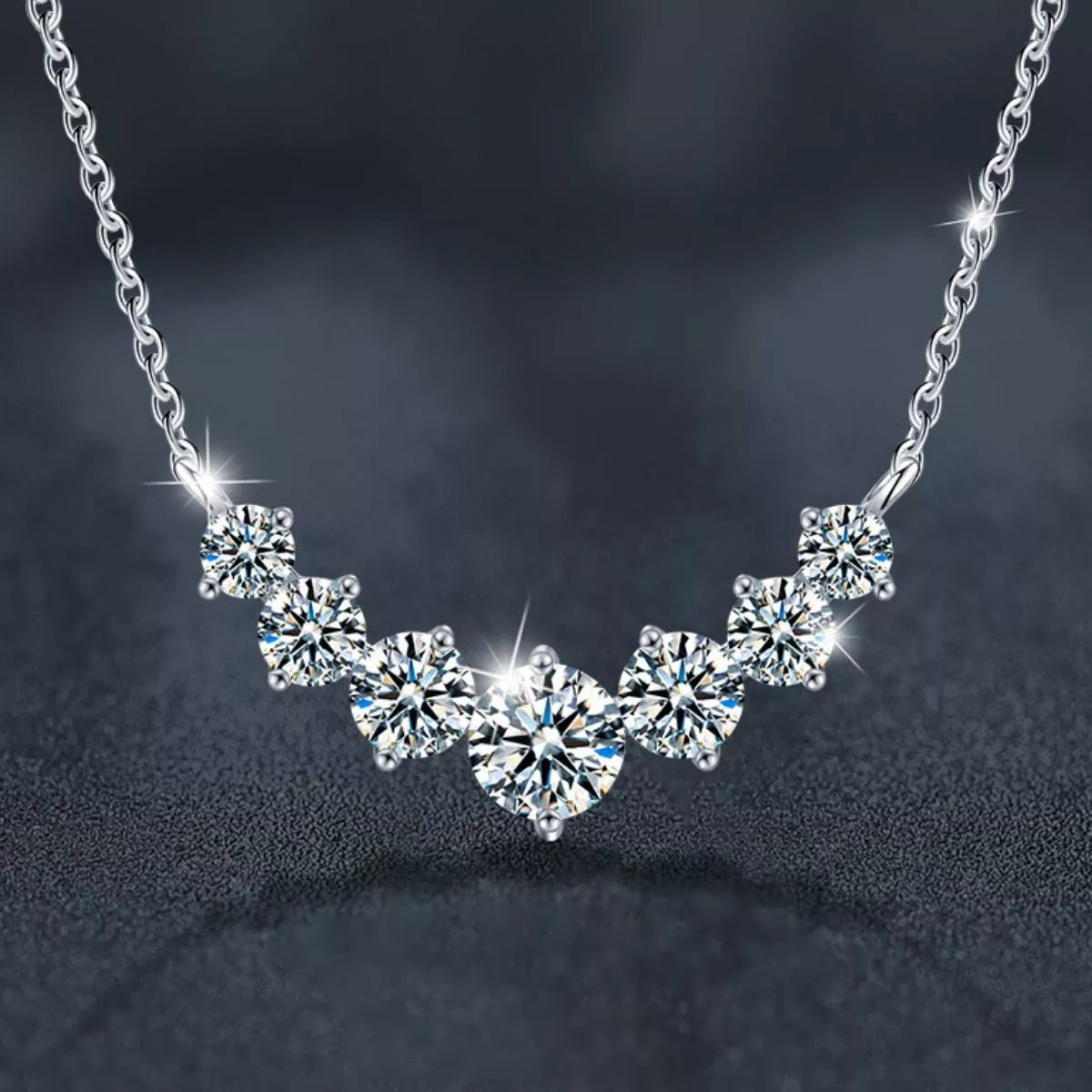 Sterling Silver Moissanite Necklace - 