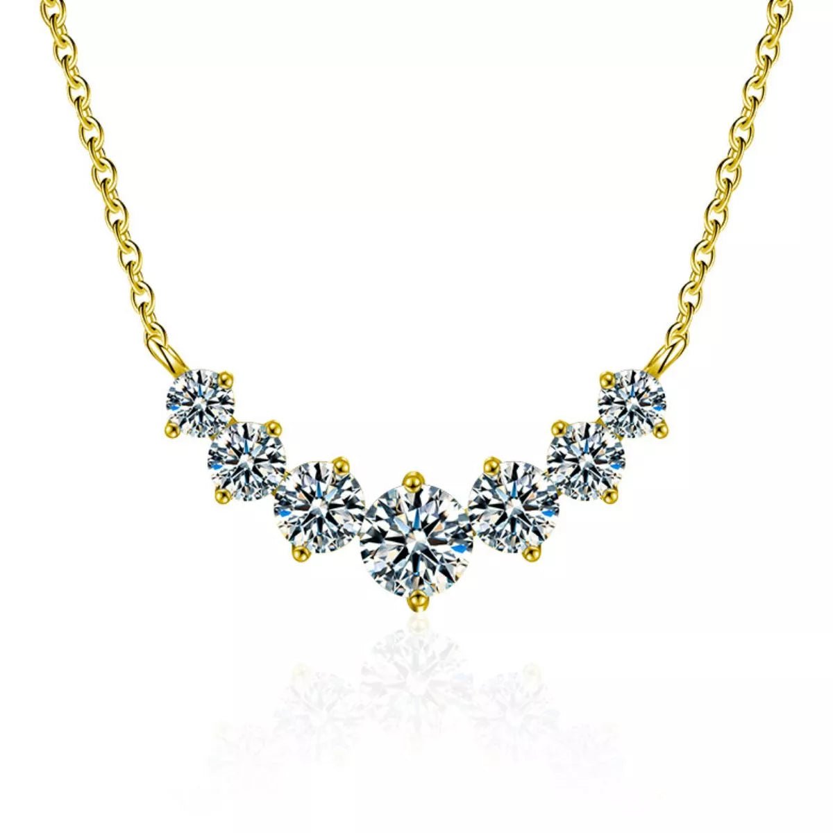Sterling Silver Moissanite Necklace - 