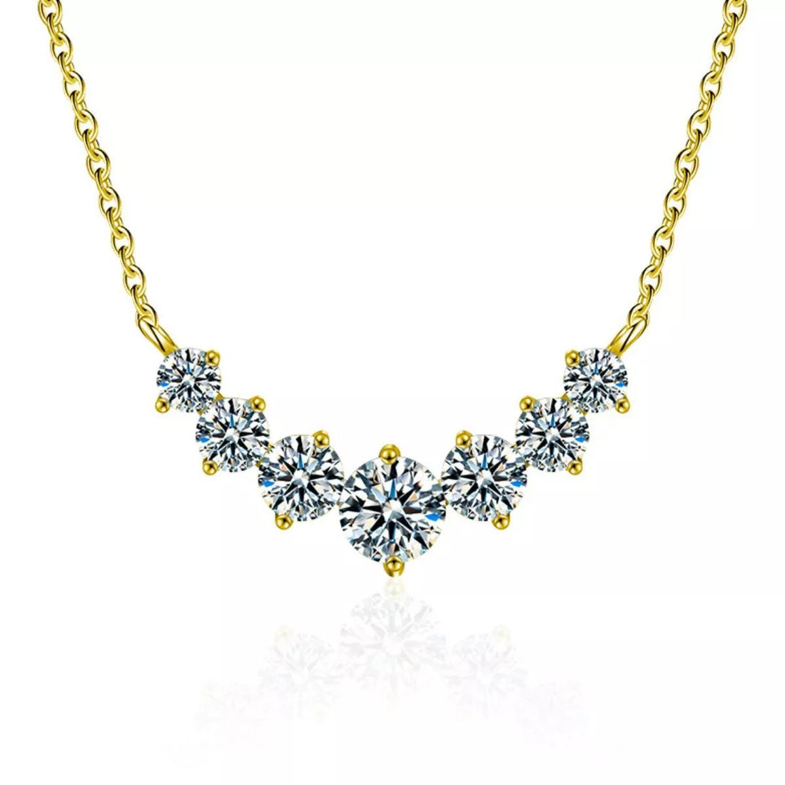Sterling Silver Moissanite Necklace - 