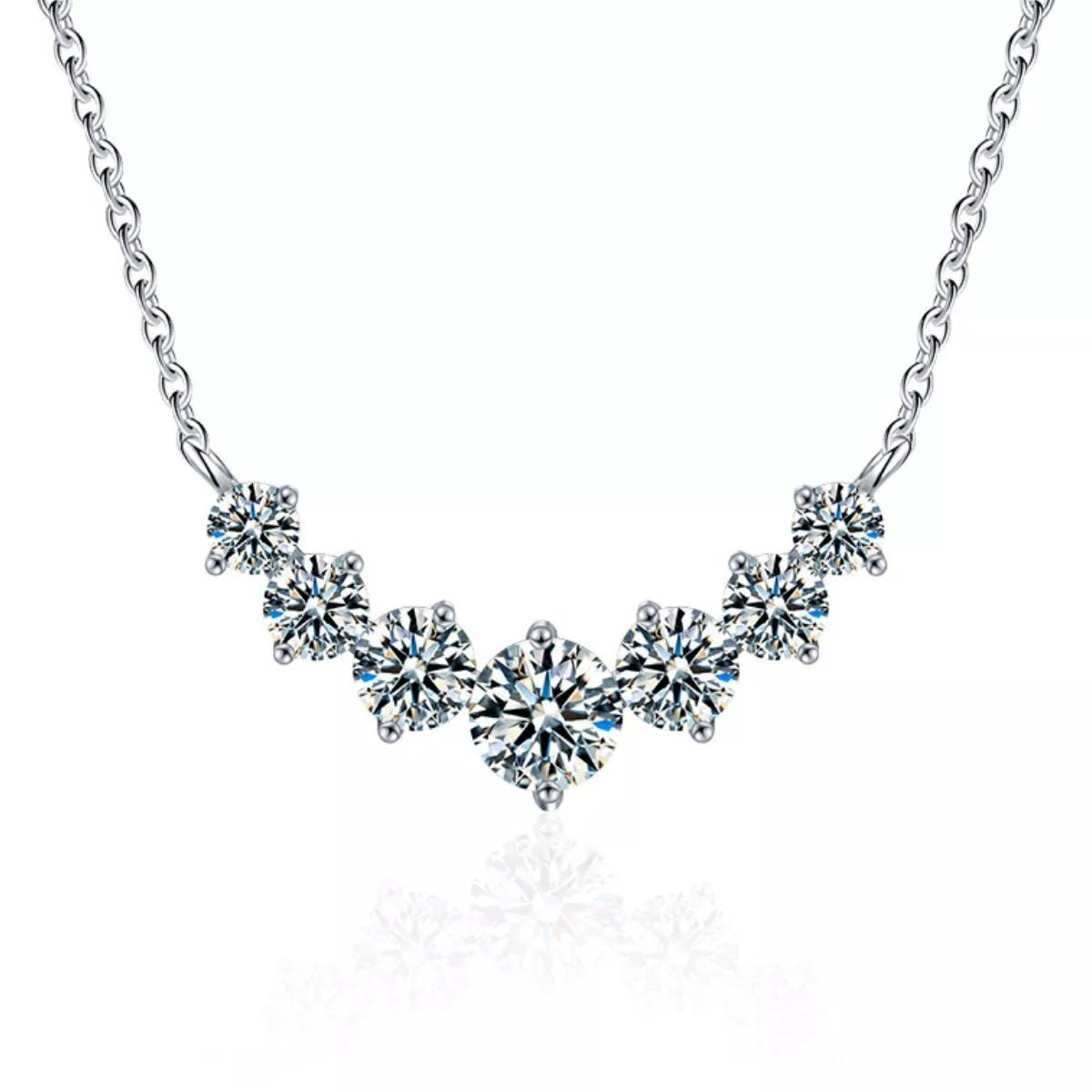 Sterling Silver Moissanite Necklace - 