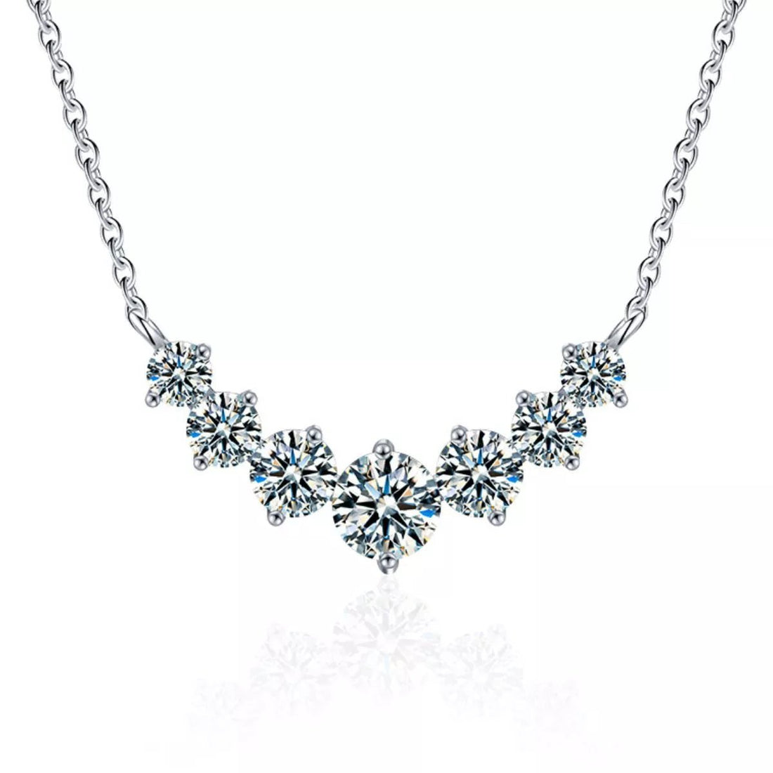 Sterling Silver Moissanite Necklace - 