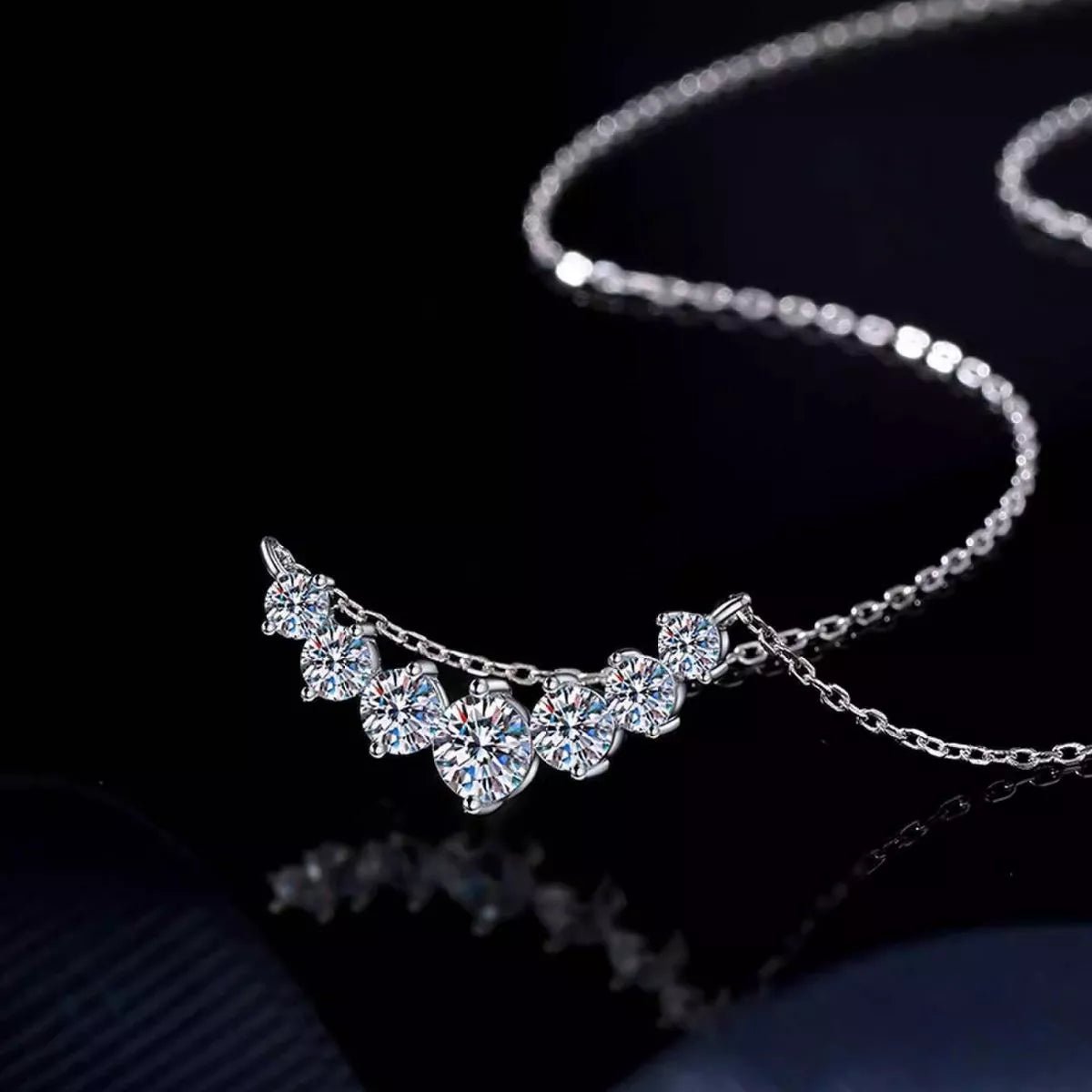 Sterling Silver Moissanite Necklace - 