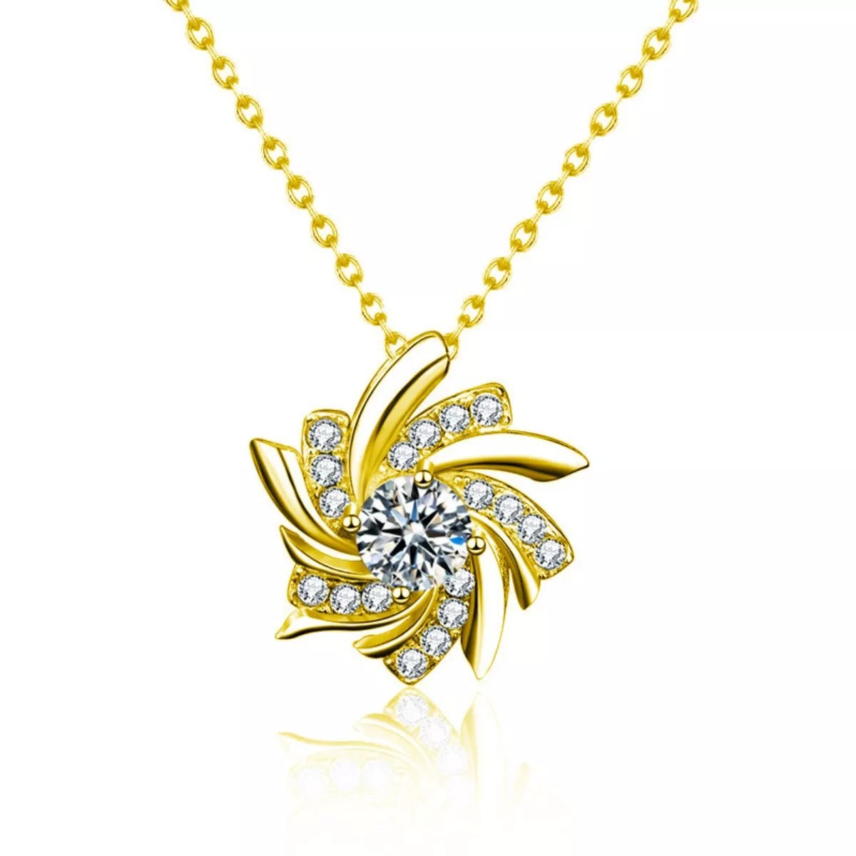 Sterling Silver Moissanite Pendant Necklace - 