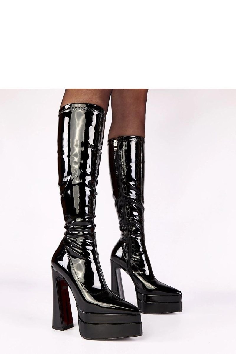 Stiletto Heel Boots with Platform and Pointed Toe - 