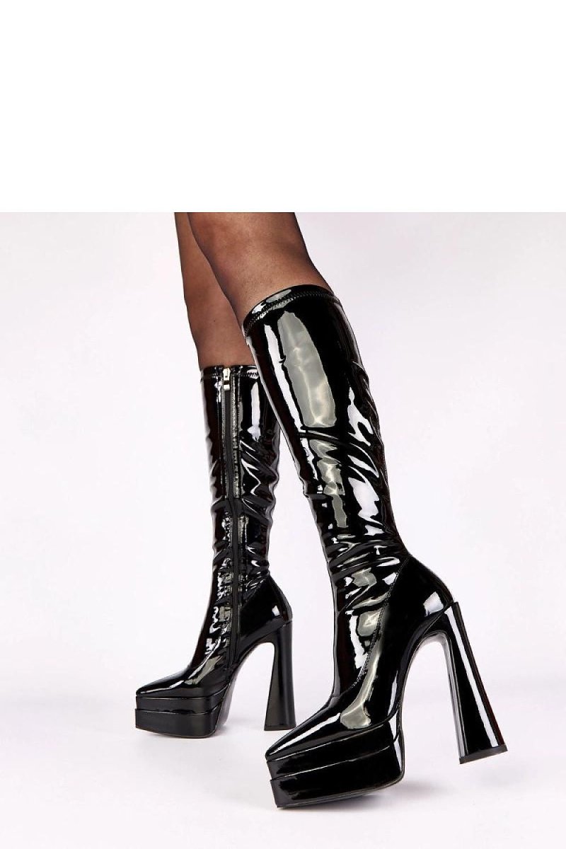 Stiletto Heel Boots with Platform and Pointed Toe - 