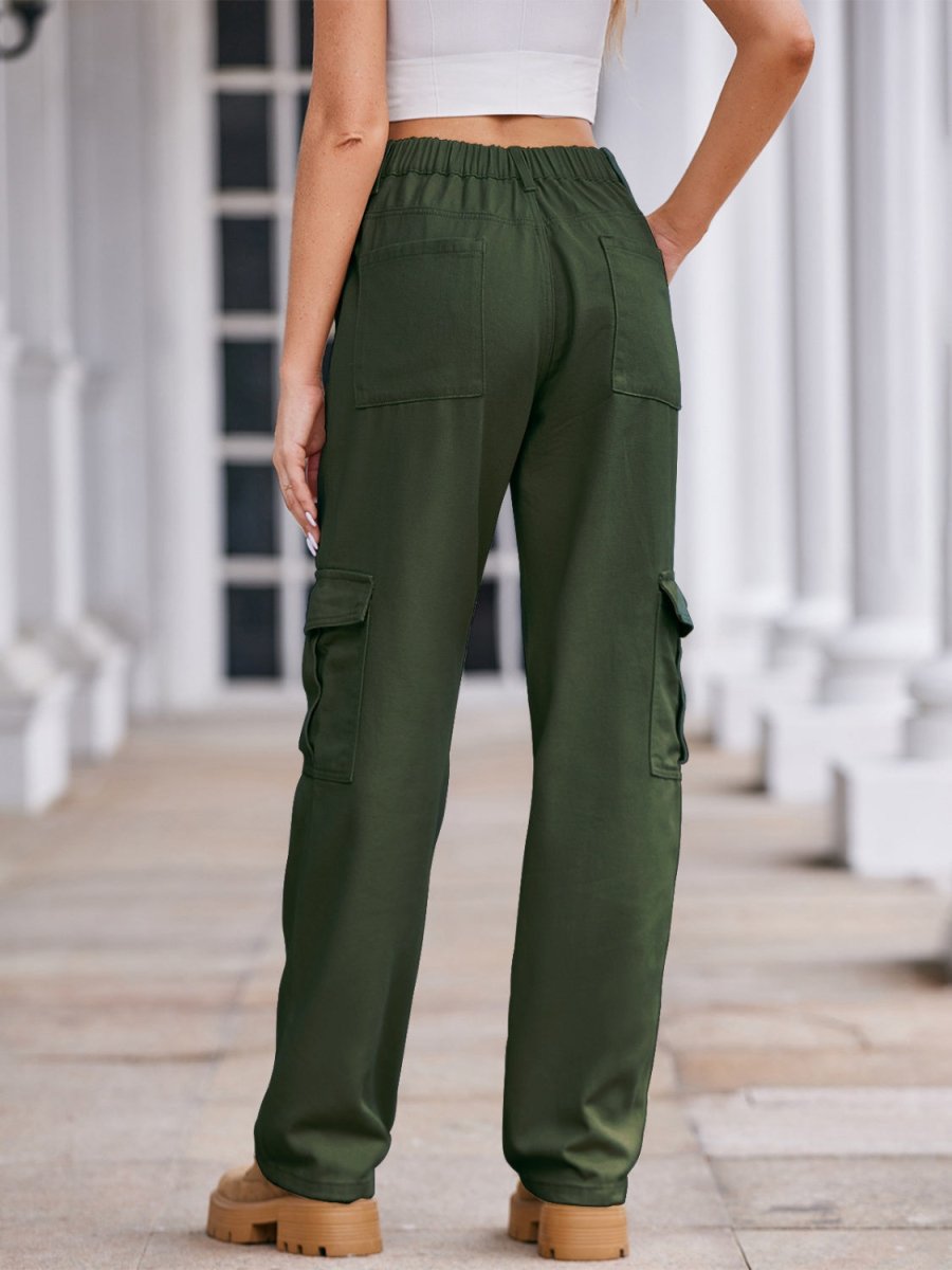 Straight Denim Cargo Pants - Bottoms
