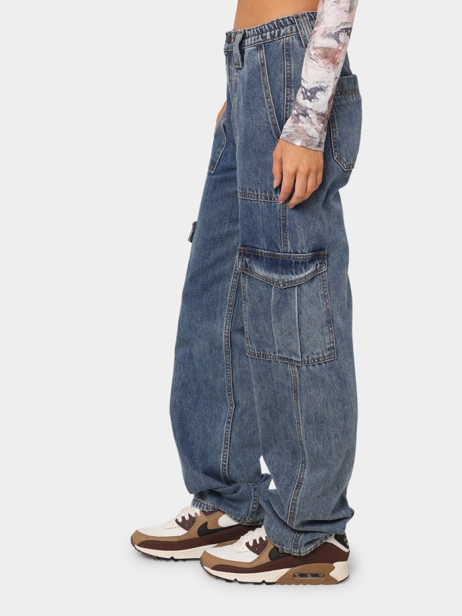 Straight Jeans with Pockets - Bottoms