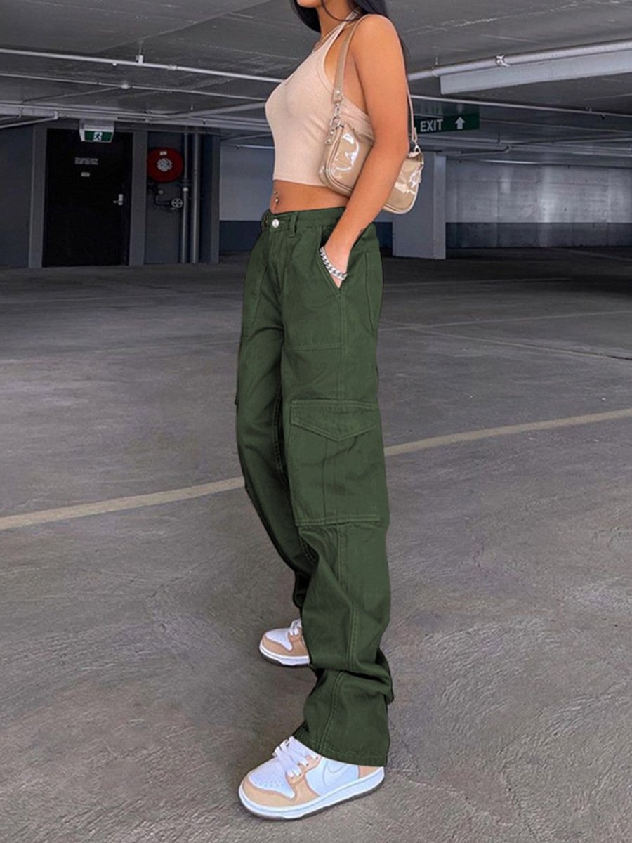 Straight Jeans with Pockets - Bottoms