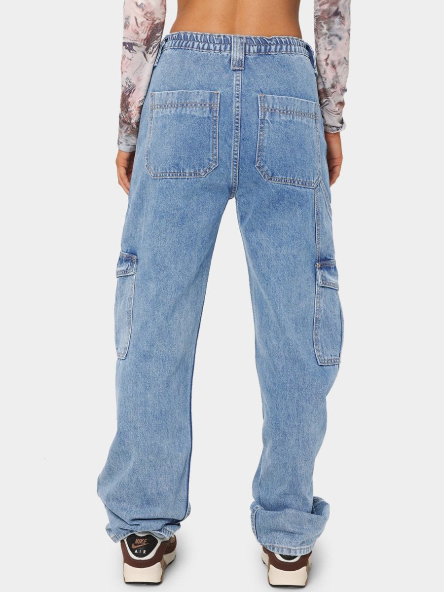 Straight Jeans with Pockets - Bottoms