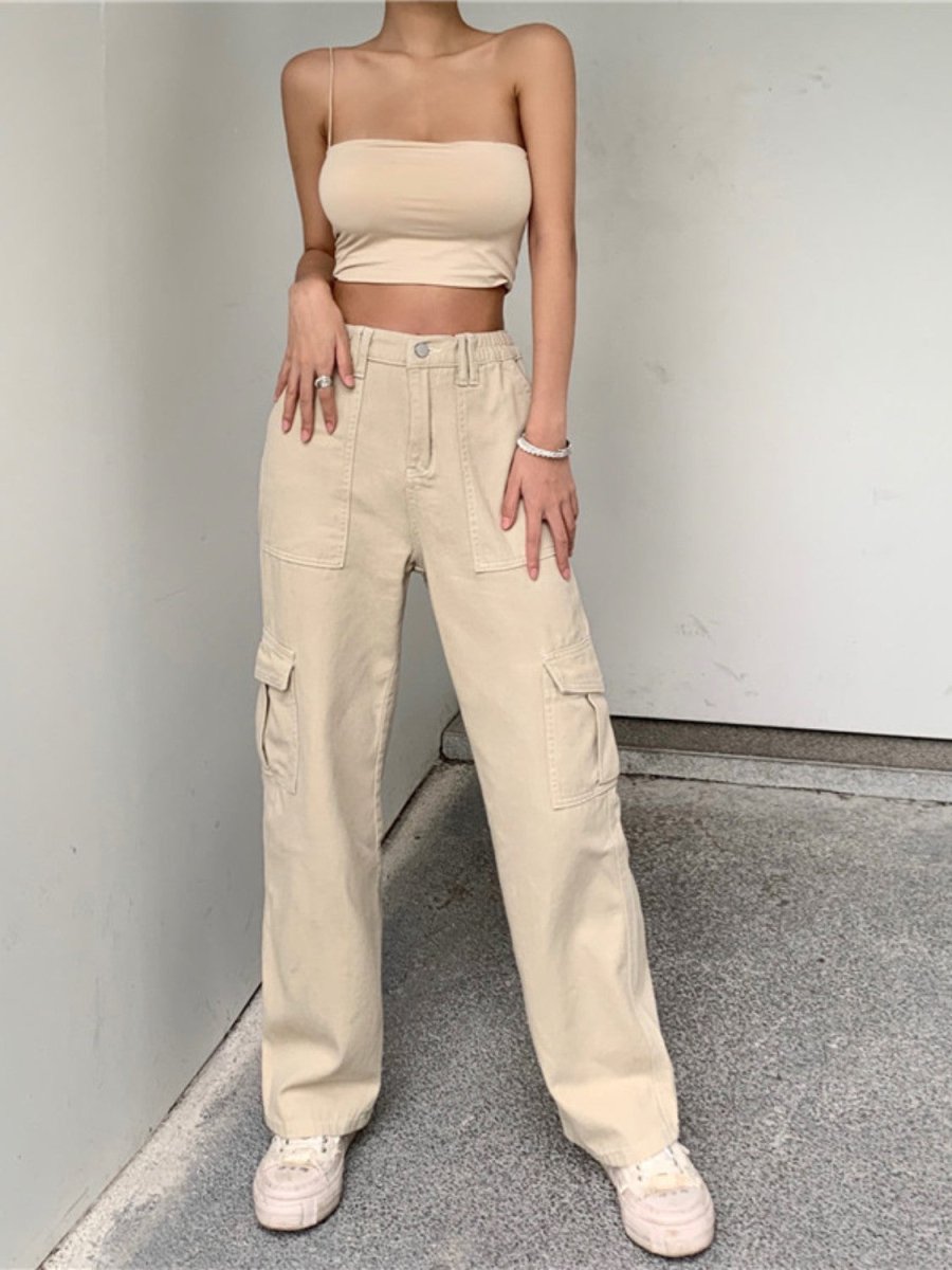 Straight Jeans with Pockets - Bottoms
