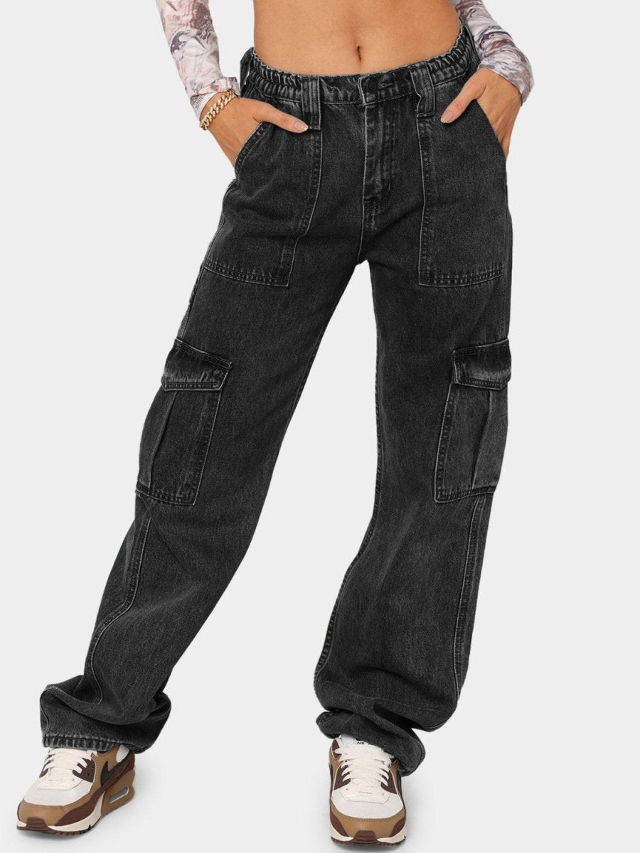 Straight Jeans with Pockets - Bottoms