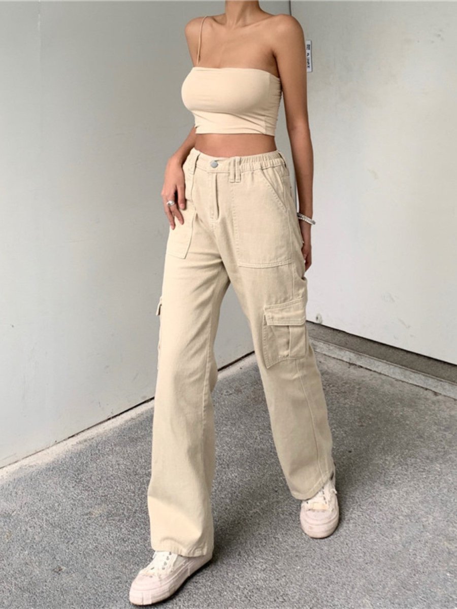 Straight Jeans with Pockets - Bottoms