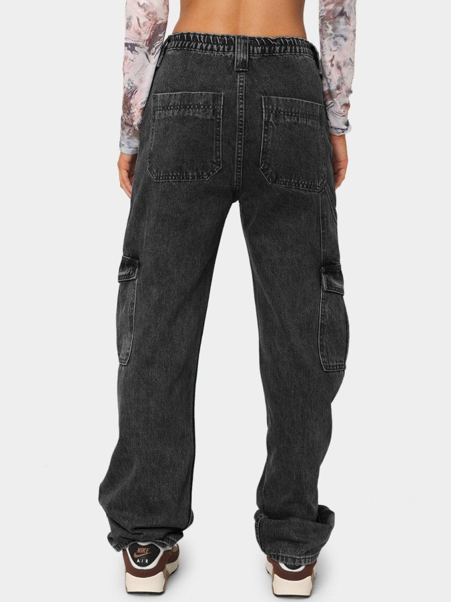 Straight Jeans with Pockets - Bottoms