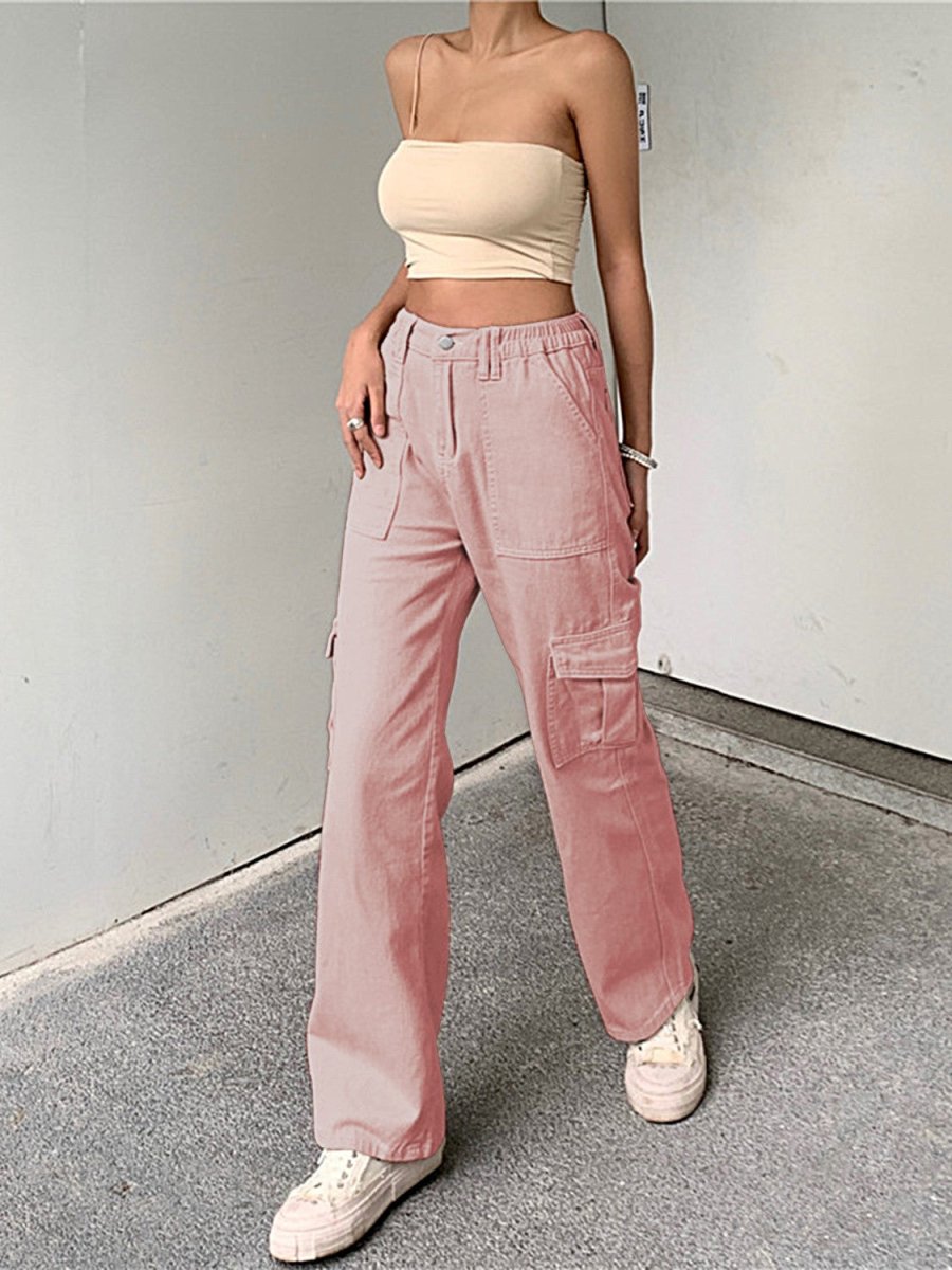 Straight Jeans with Pockets - Bottoms