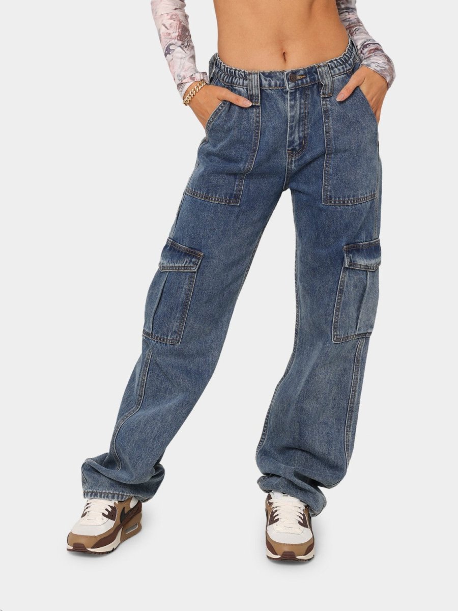 Straight Jeans with Pockets - Bottoms