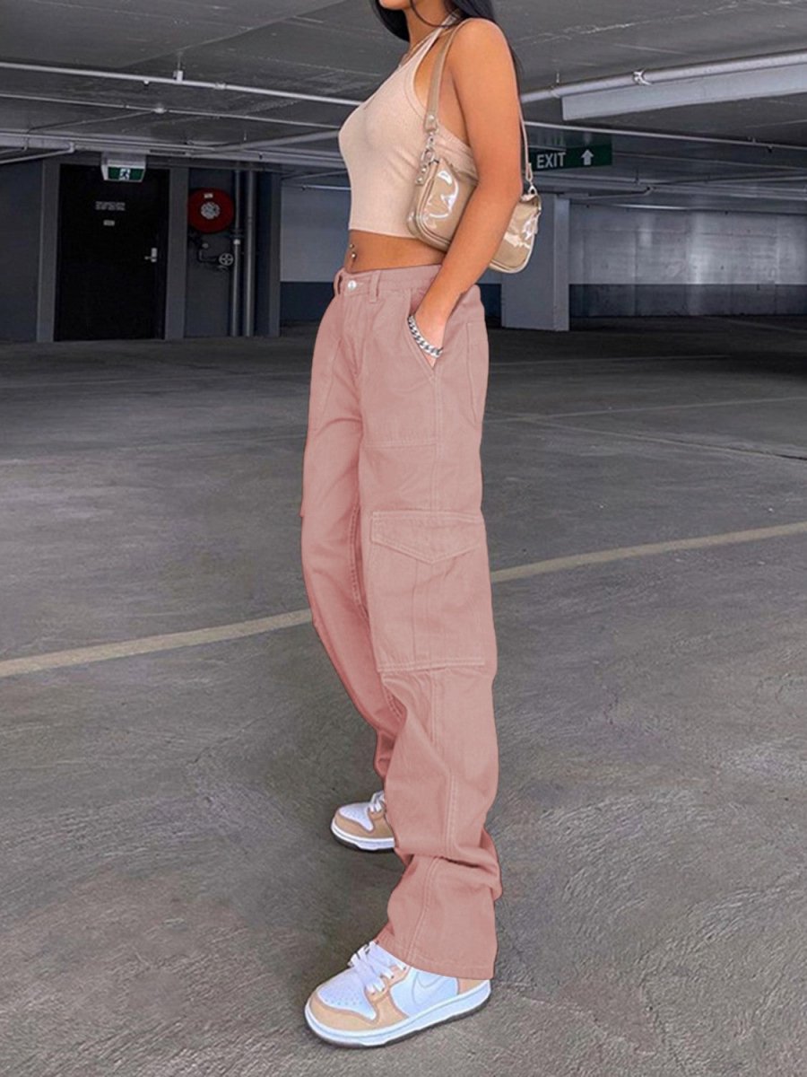 Straight Jeans with Pockets - Bottoms
