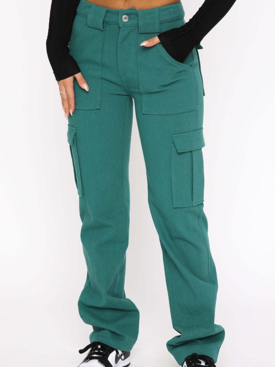 Straight Leg Cargo Pants - Bottoms