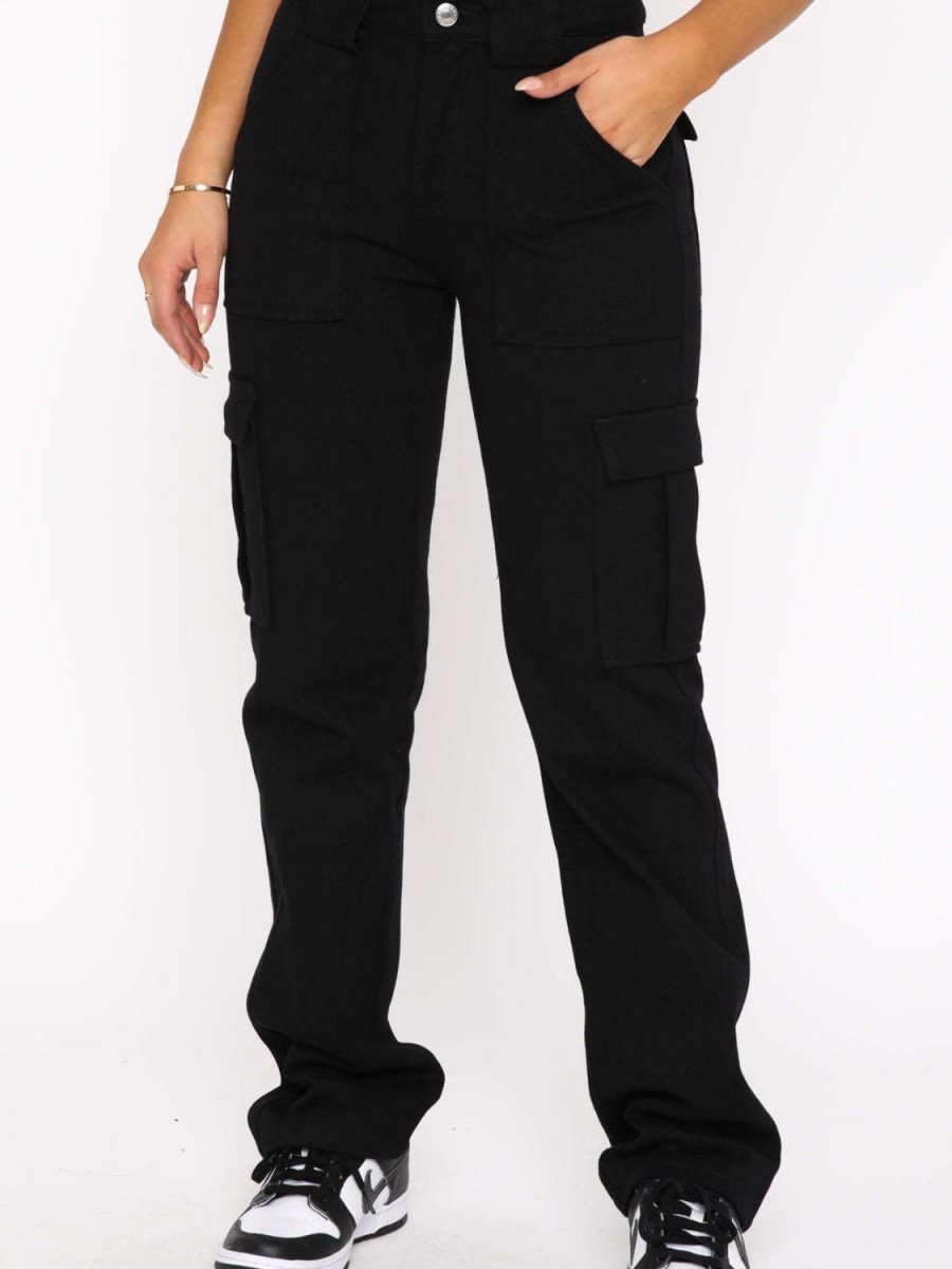 Straight Leg Cargo Pants - Bottoms