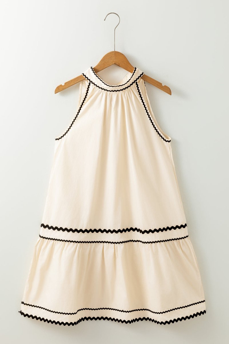 Stripe Ric Rac Trim Sleeveless Mini Dress - New Arrivals