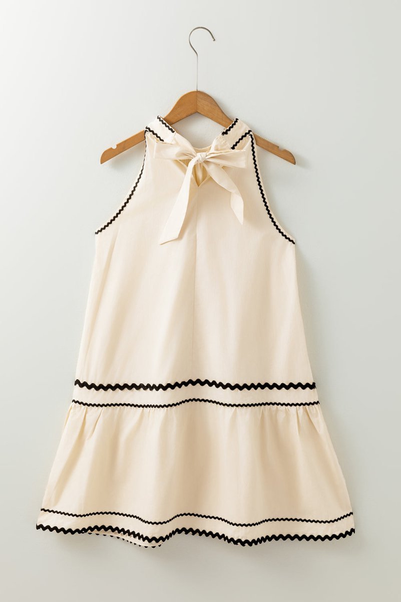 Stripe Ric Rac Trim Sleeveless Mini Dress - New Arrivals