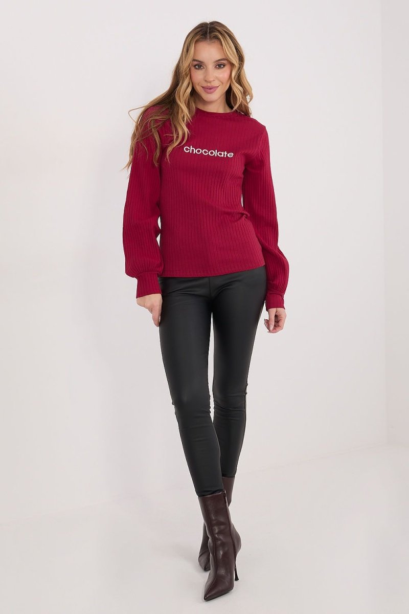 Striped Blouse with Puffy Sleeves - 