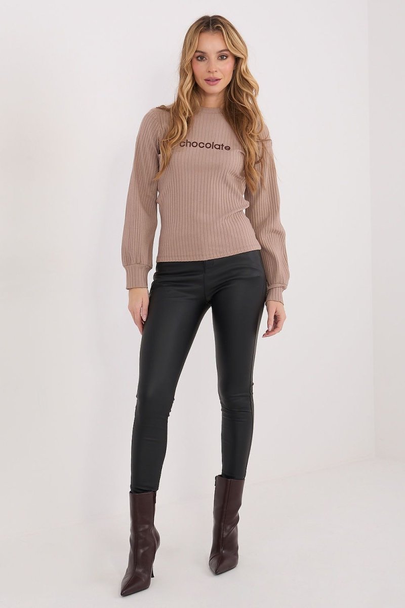 Striped Blouse with Puffy Sleeves - 