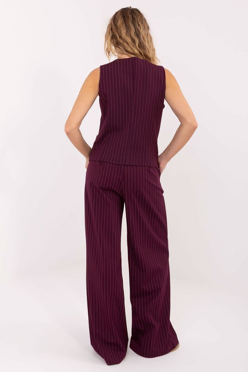 Striped Material Vest - 