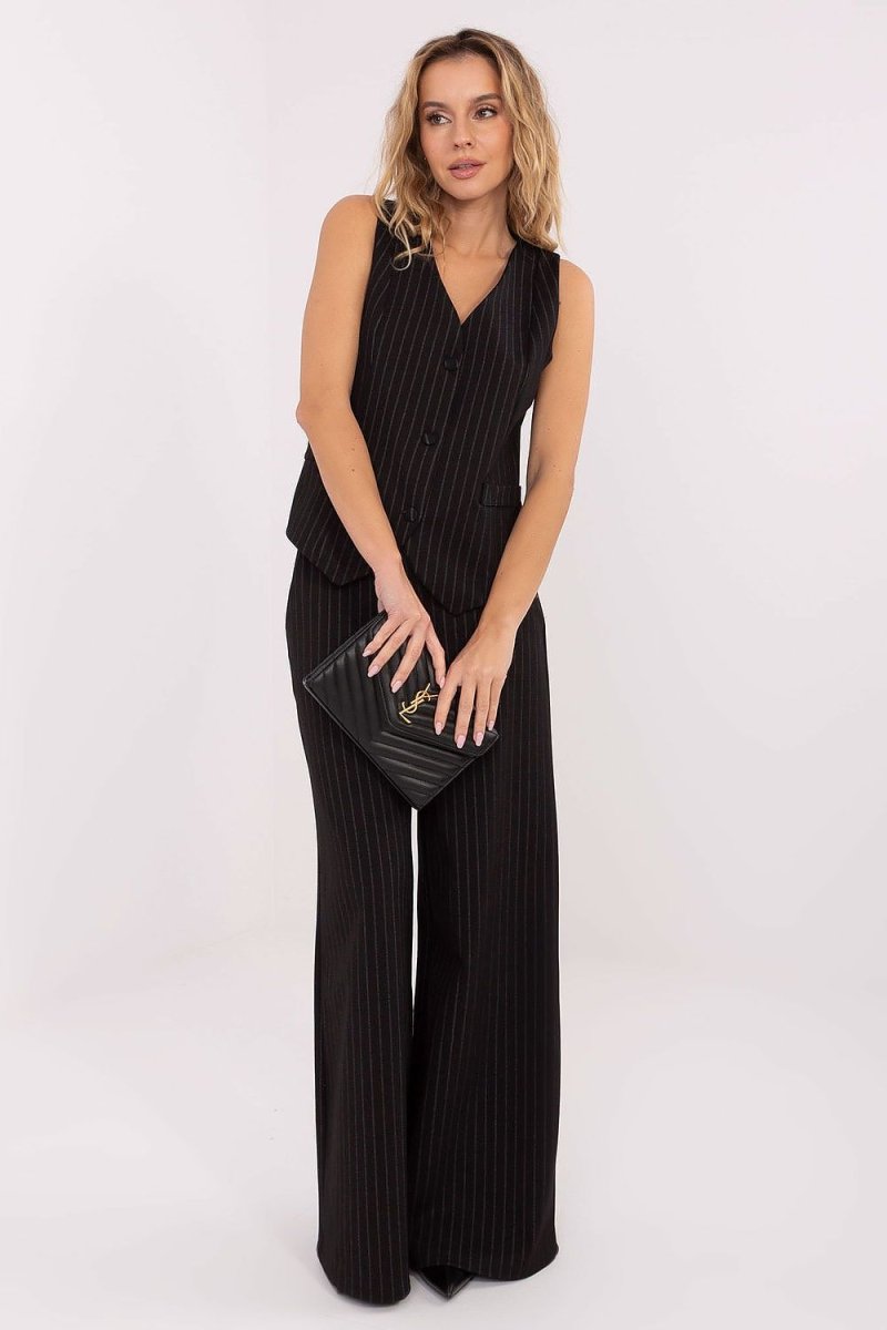 Striped Material Vest - 