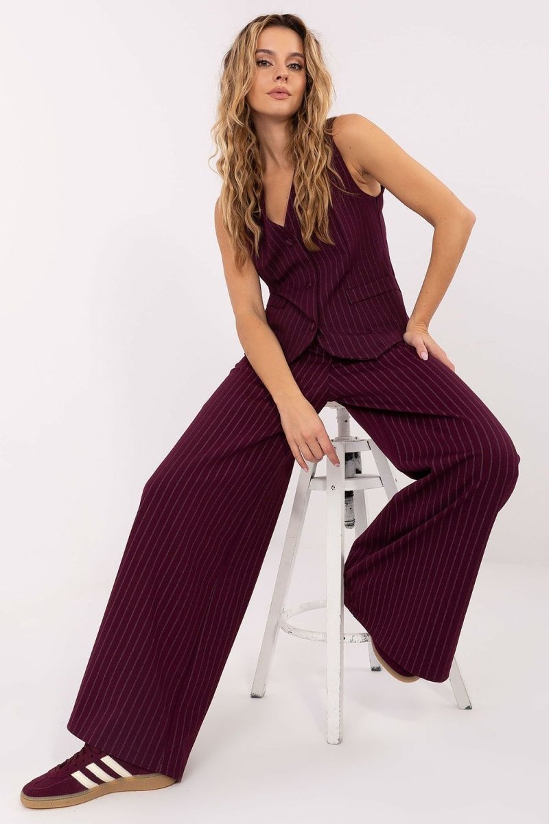 Striped Material Vest - 