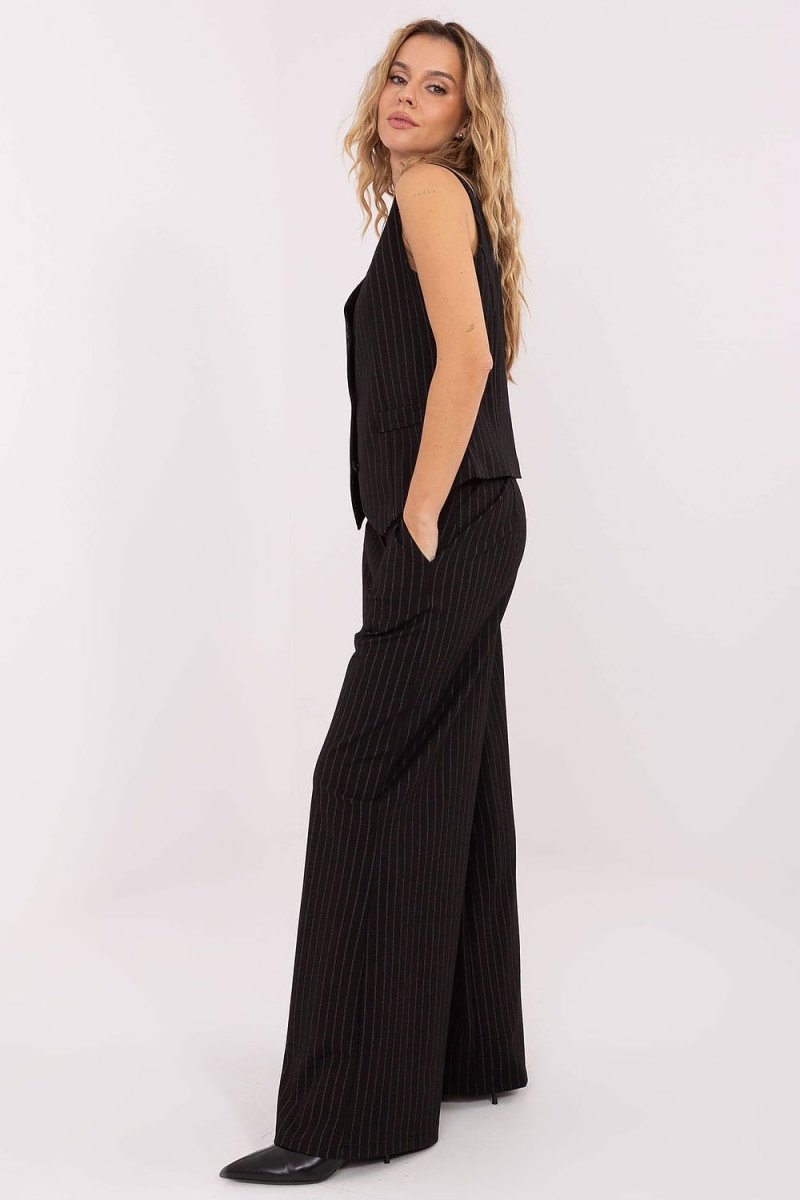 Striped Material Vest - 