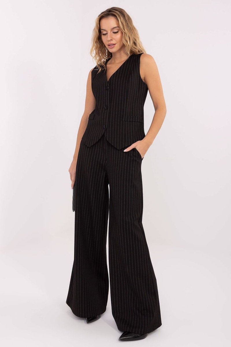 Striped Material Vest - 