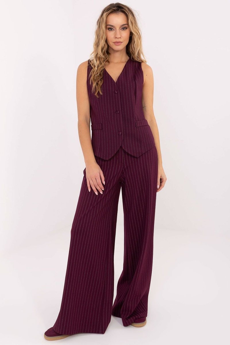Striped Material Vest - 