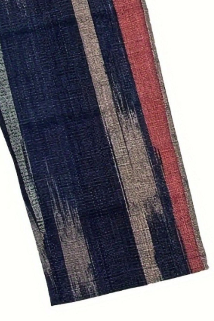 Striped Pocketed Elastic Waist Pants - Bottoms